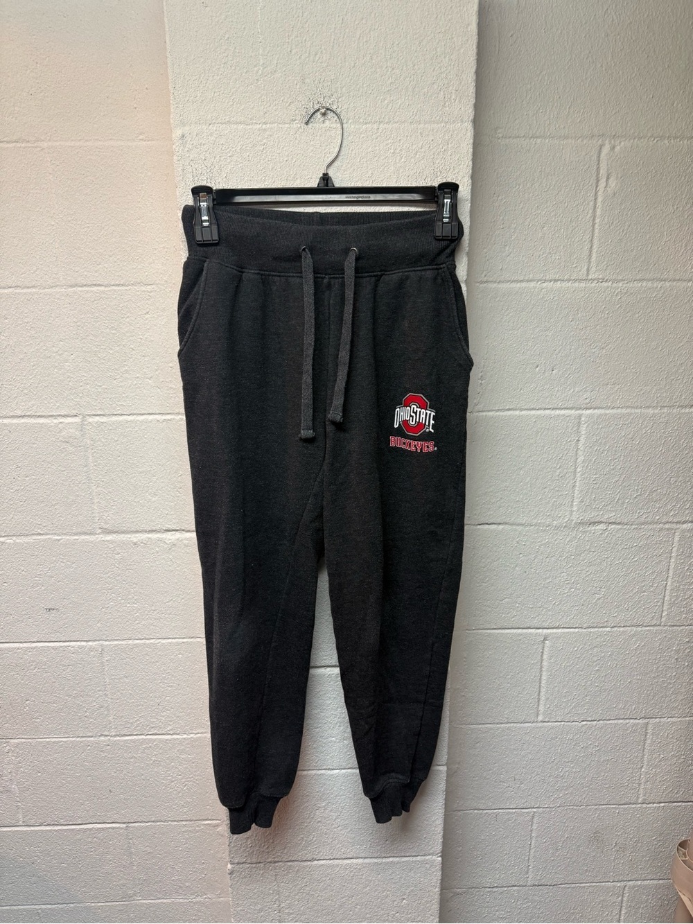 Ohio State Black Logo Jogger Sweatpants with Drawstring